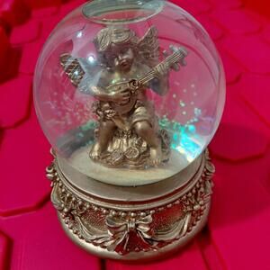 Glitter angel snow globe please i'm dreaming of a white christmas
